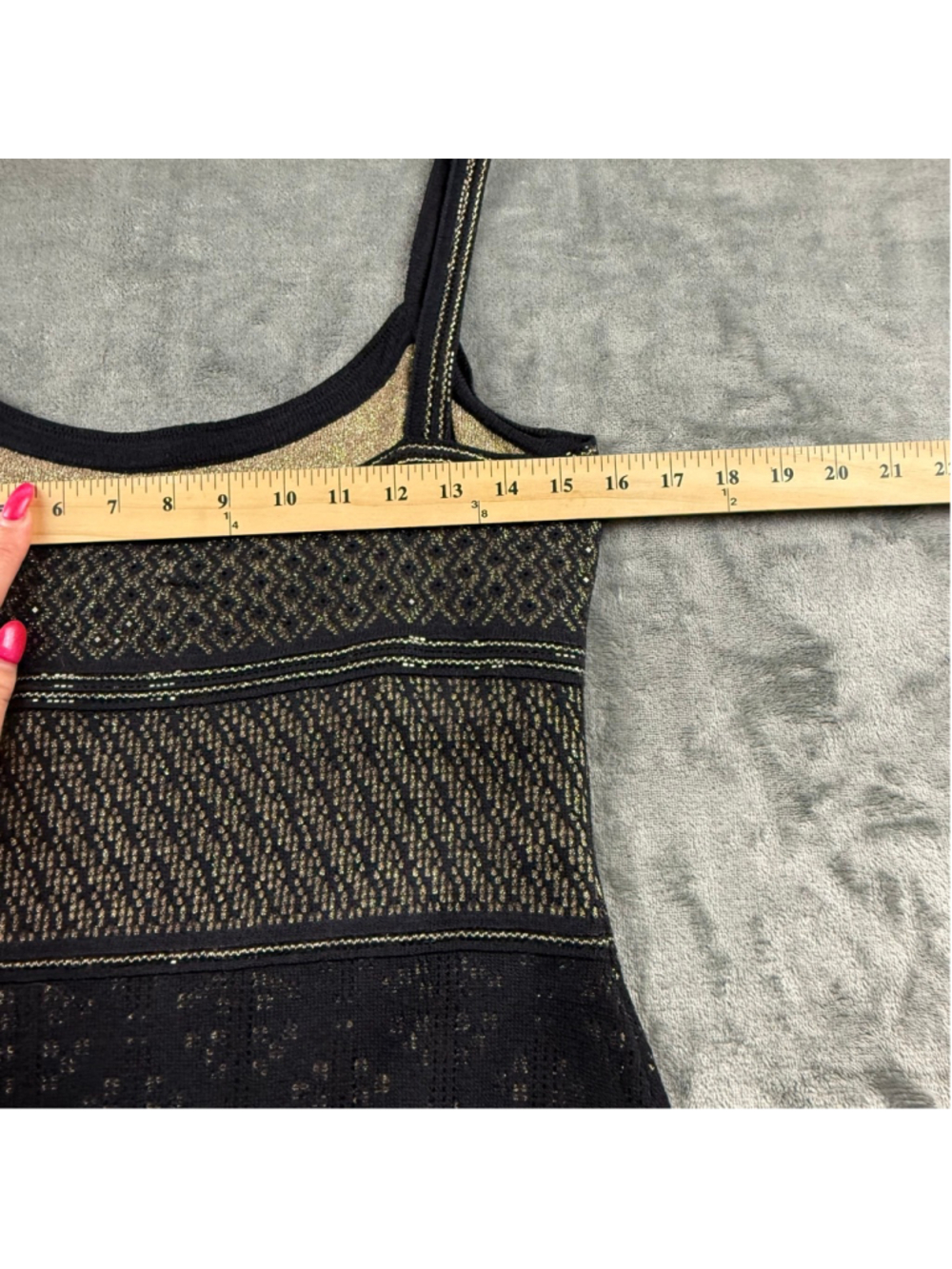 St John Evening Dress 4 Quiet Luxury Metallic Knit Old Money Glam Black Gold - Picture 14 of 16
